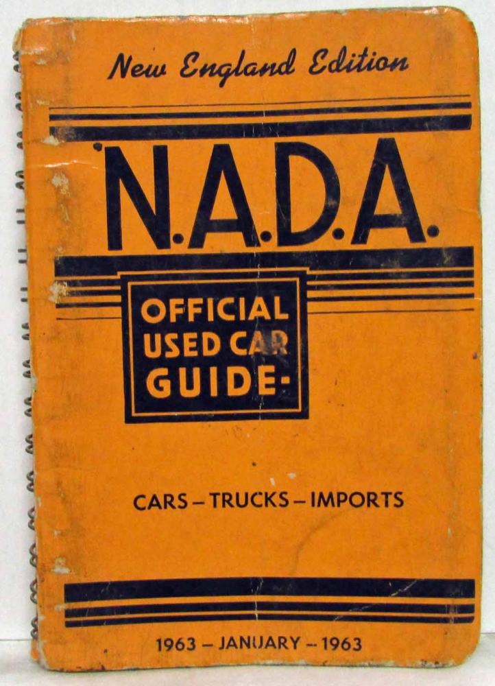 1963 NADA Official Used Car Price Guide - New England Edition