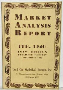1940 Market Analysis Report a World War II Era Used Car Pricing Guide - Feb