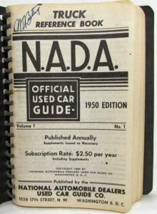 1950 NADA Official Used Car Price Guide - Truck Reference Book 1st Edition