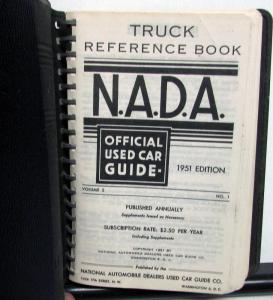 1951 NADA Official Used Car Price Guide Truck Reference Book Vol 2 No 1 Orig