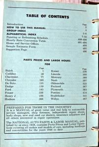 1953 National Automobile Parts and Labor Manual for 46-53 Passenger Cars