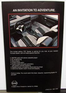 1980 Triumph TR7 Spider Dealer Sales Brochure Folder New Model Introduction