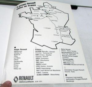 1974 Renault Corporate Summary Retrospective Report Booklet History Progression