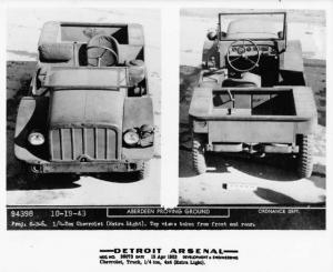 1942 Chevrolet US Army 1/4 Ton Jeep Truck Prototype Press Photo 0177