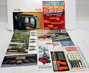 1972 Renault Dealer Sales Brochure Literature Collection 12 16 17 Large Set