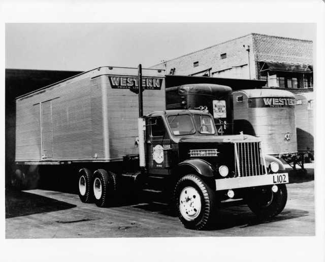 1940s Sterling Western Truck Lines LTD L102 Tractor-Trailer Press Photo 0024