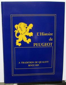 1969 Peugeot Historical Booklet Brochure Car Model Progression From Beginning