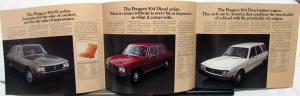 1977 Peugeot Dealer Sales Brochure Folder 504 & 604 Models Features & Specs