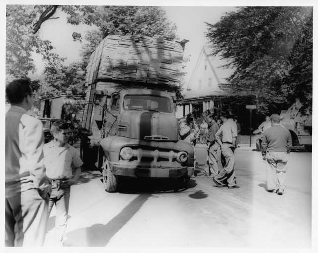 1950s Ford Truck Accident Press Photo 0131 Mignault Lumber Company