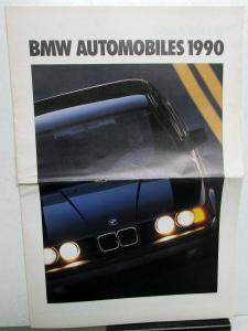 1990 BMW Dealer Sales Oversize Brochure Full Line 750iL 735 525 535 325 M Series