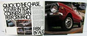 1973 Audi Fox Dealer Sales Literature Collection Brochures Postcard Data Sheet