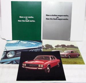 1972 Audi Dealer Sales Literature Collection Brochures Data Cards 100LS Super 90