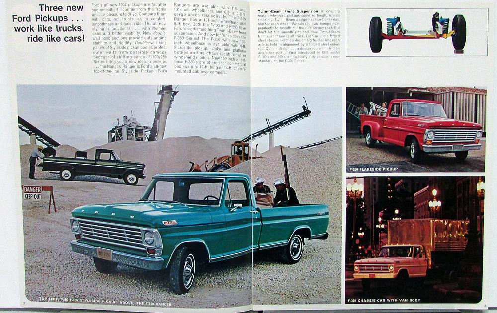 1967 Ford Pickup Truck F100 F250 F350 Sales Brochure Original