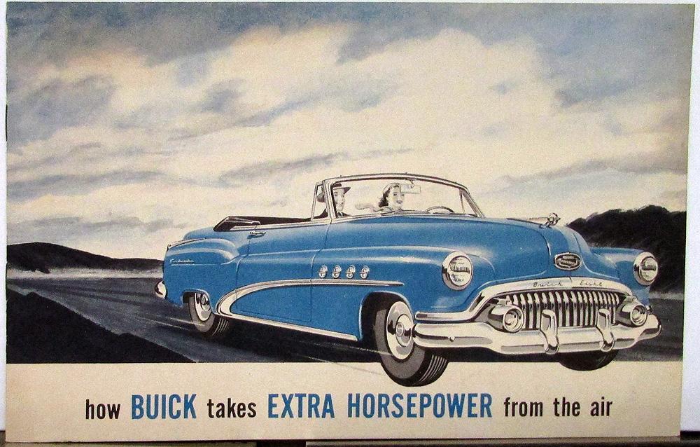 1952 Buick Roadmaster Extra Horsepower Airpower Carburetor Sales Brochure Orig