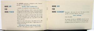 1952 Buick Roadmaster Extra Horsepower Airpower Carburetor Sales Brochure Orig