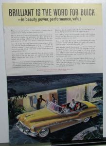 1952 Buick Special 40 Super 50 Roadmaster 70 Sales Brochure Printed 1 52 Orig