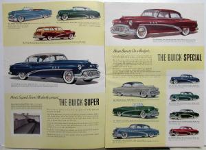 1952 Buick Special 40 Super 50 Roadmaster 70 Sales Brochure Printed 1 52 Orig