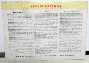 1952 Buick Special 40 Super 50 Roadmaster 70 Sales Brochure Printed 1 52 Orig