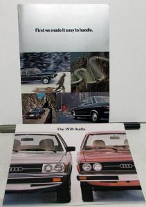 1977 1978 Audi Dealer Sales Brochure Pair 100 LS 5000 & Fox Models