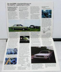 1977 1978 Audi Dealer Sales Brochure Pair 100 LS 5000 & Fox Models