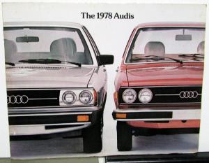 1978 Audi Dealer Sales Brochure Folder 5000 & Fox Features Specifications