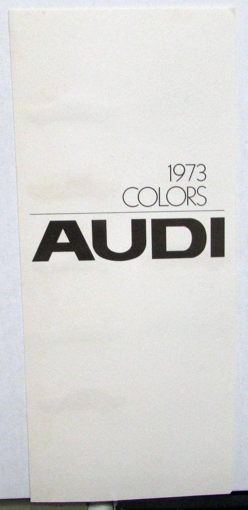 1973 Audi Dealer Sales Brochure Folder Exterior Color Options Paint Chips