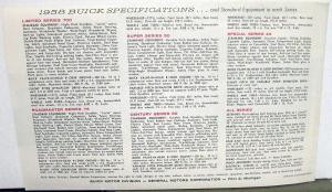 1958 Buick B58 Limited Roadmaster Century Super Special Sales Brochure REV 9 57