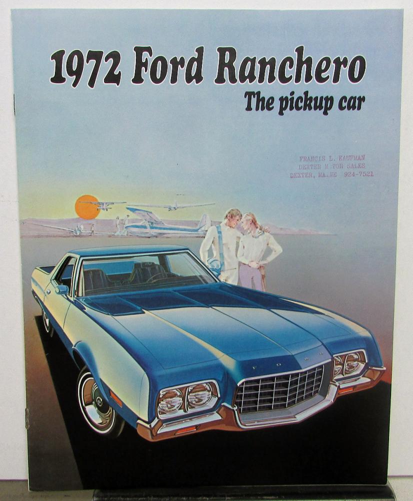 1972 Ford Ranchero 500 GT Squire Pickup Car Truck Sales Brochure Original