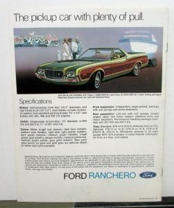1972 Ford Ranchero 500 GT Squire Pickup Car Truck Sales Brochure Original