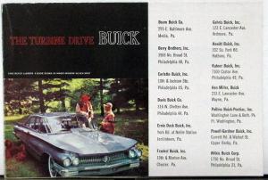 1960 Buick LeSabre Invicta Electra Sales Brochure With PA Dealers Listed Orig