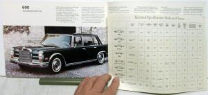 1971 Mercedes-Benz Dealer Brochure 280 300 SEL 600 Full Line Features Specs