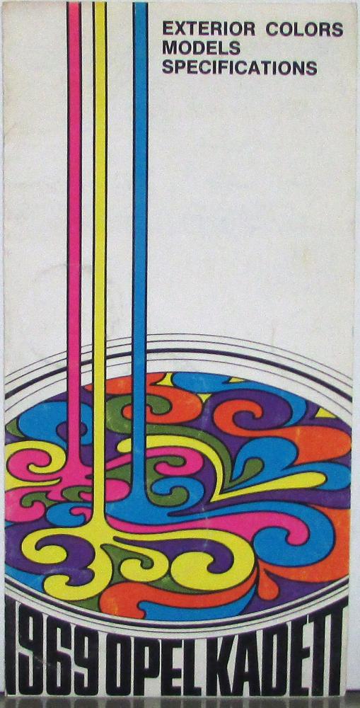 1969 Opel Kadett Buick Exterior Color Paint Chips Folder Specs Models Original