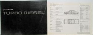 1978 Mercedes Benz Dealer Sales Brochure 300SD Turbo Diesel Model