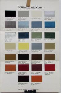 1975 Buick Exterior Colors Paint Chips 2 Tone & Top Recommedations Sales Folder