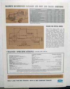 1964 Ford F-100 Pickup Stake Platform Chassis Cab Truck Sales Folder Revised