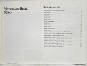 1980 Mercedes-Benz Sales Brochure 300TD 280SE 300SD 450SEL 450SL 450SLC