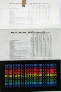 1976 Buick Exterior Colors with Top & 2 Tone Recommendations Sales Folder Orig