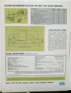 1964 Ford F-250 Pickup Stake Platform Chassis Truck Sales Brochure Folder Orig
