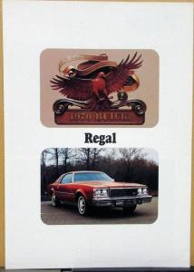1976 Buick Regal JAPANESE Sales Folder Brochure Specifications Original