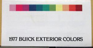 1977 Buick Exterior Colors Paint Chips & Metallics Sales Folder Original