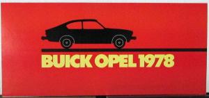 1978 Buick Opel Interior Exterior Colors Specifications & EPA Sales Folder Orig