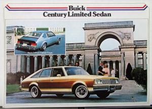 1979 Buick Century Limited Sedan German Text Market Data Sheet Original