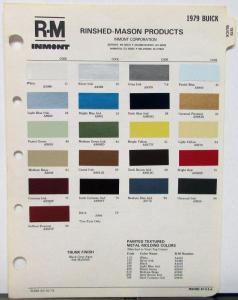 1979 Buick Color Paint Chips by RM Inmont Original