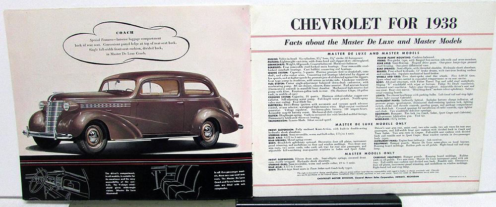 1938 Chevrolet Passenger Car Sales Brochure – Vintage Original Dealer Literature