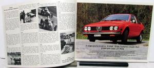 1975 Alfa Romeo Alfetta GT Dealer Sales Brochure Features & Specifications