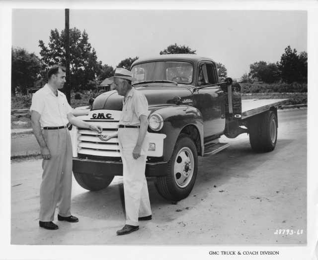1954 GMC M350-24 Flatbed Truck Factory Press Photo with Cutchin & Barden 0176