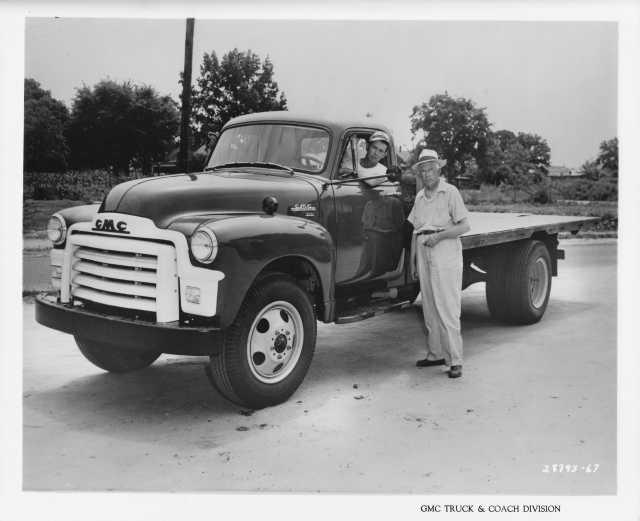 1954 GMC M350-24 Flatbed Truck Factory Press Photo with Cutchin & Gay 0177