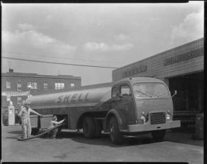 1950 White Truck with Highway Tanker Trailer Press Photo 0019 - Shell Oil