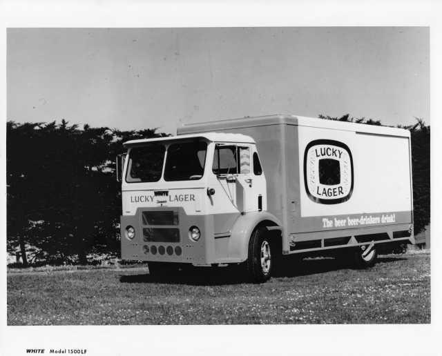 1960s White Compact Box Truck Press Photo 0025 - Luck Lager Beer