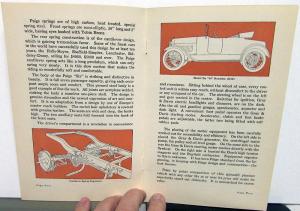 1915 Paige 36 & 46 Roadster Touring Coupe Car Sales Brochure Features Specs Orig